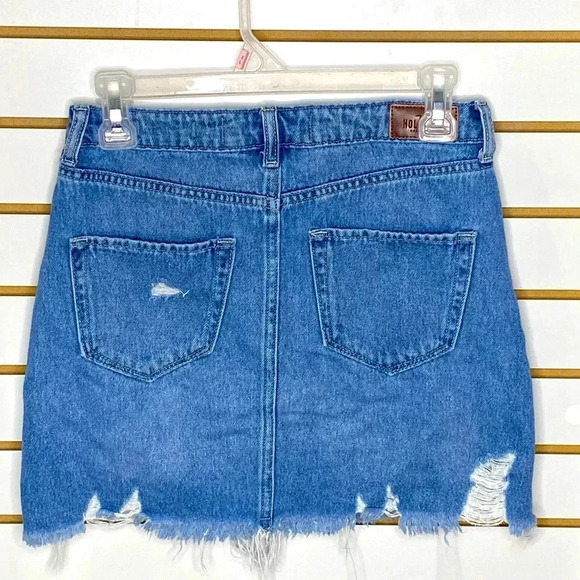Hollister Denim Mini Distress Skirt Y2K - Picture 2 of 2